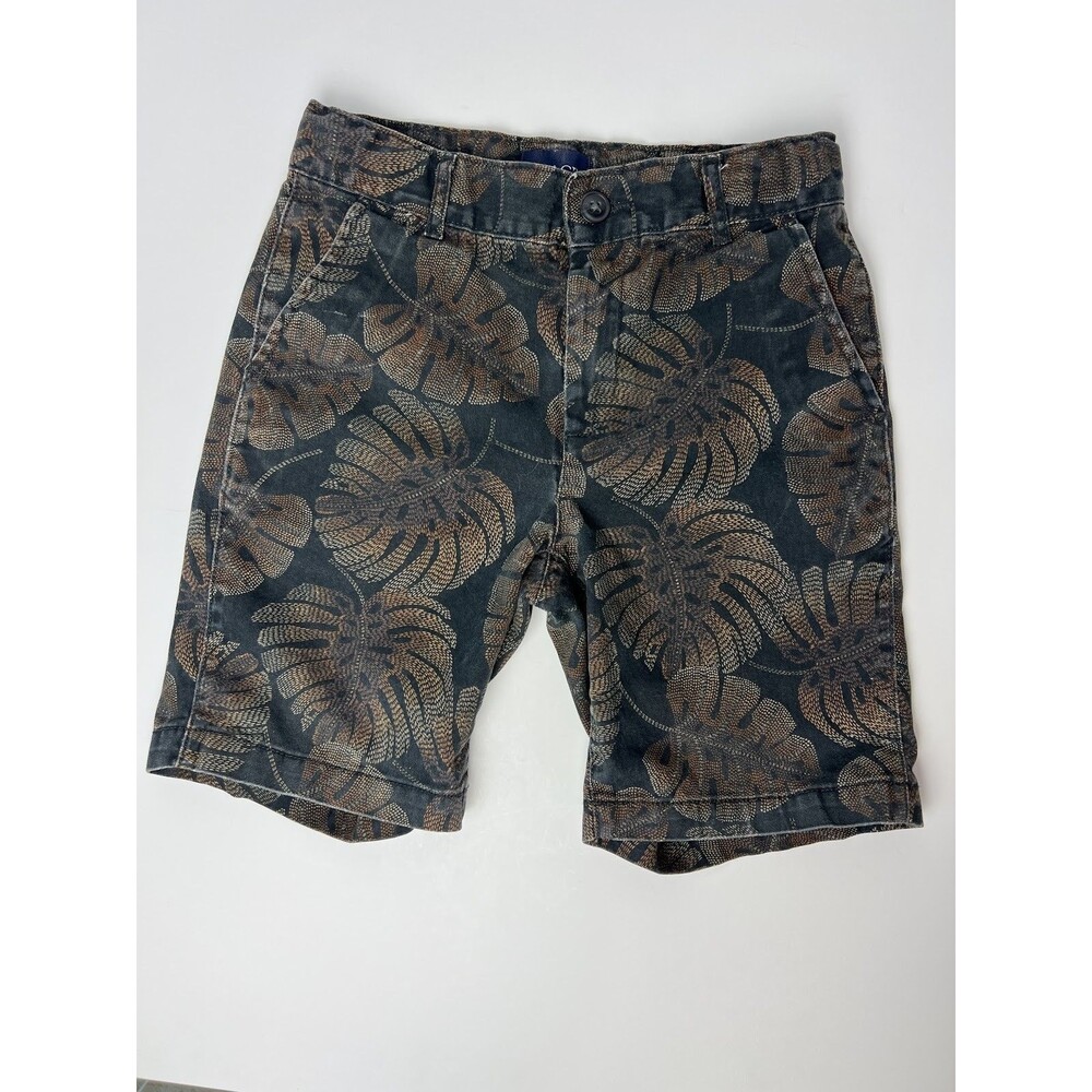 The Childrens Place Boys Size 8 Black Brown Leaf Print Casual Pants